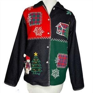 Bedford Fair Christmas Wool Jacket. Size Small
